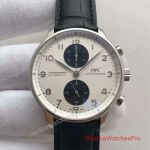 Swiss Replica IWC Portugieser Chronograph Watch SS Silver Black Subdials IW371447